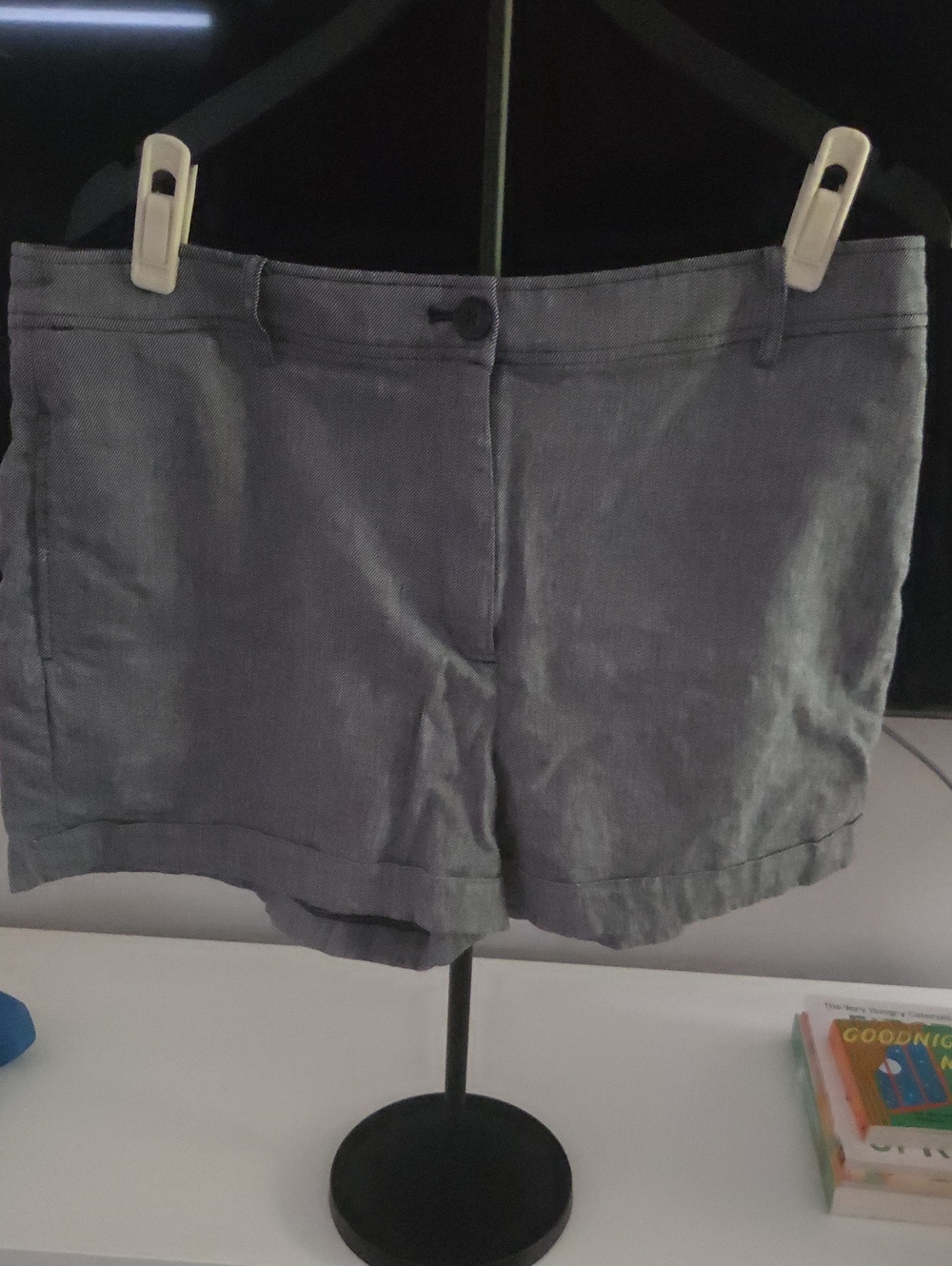 Women's Gray Linen-Blend Shorts